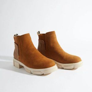 Tan Platform Booties